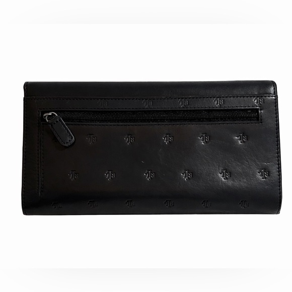 Ralph Lauren Black Leather Long Wallet Embossed Logo Classic - Picture 3 of 8